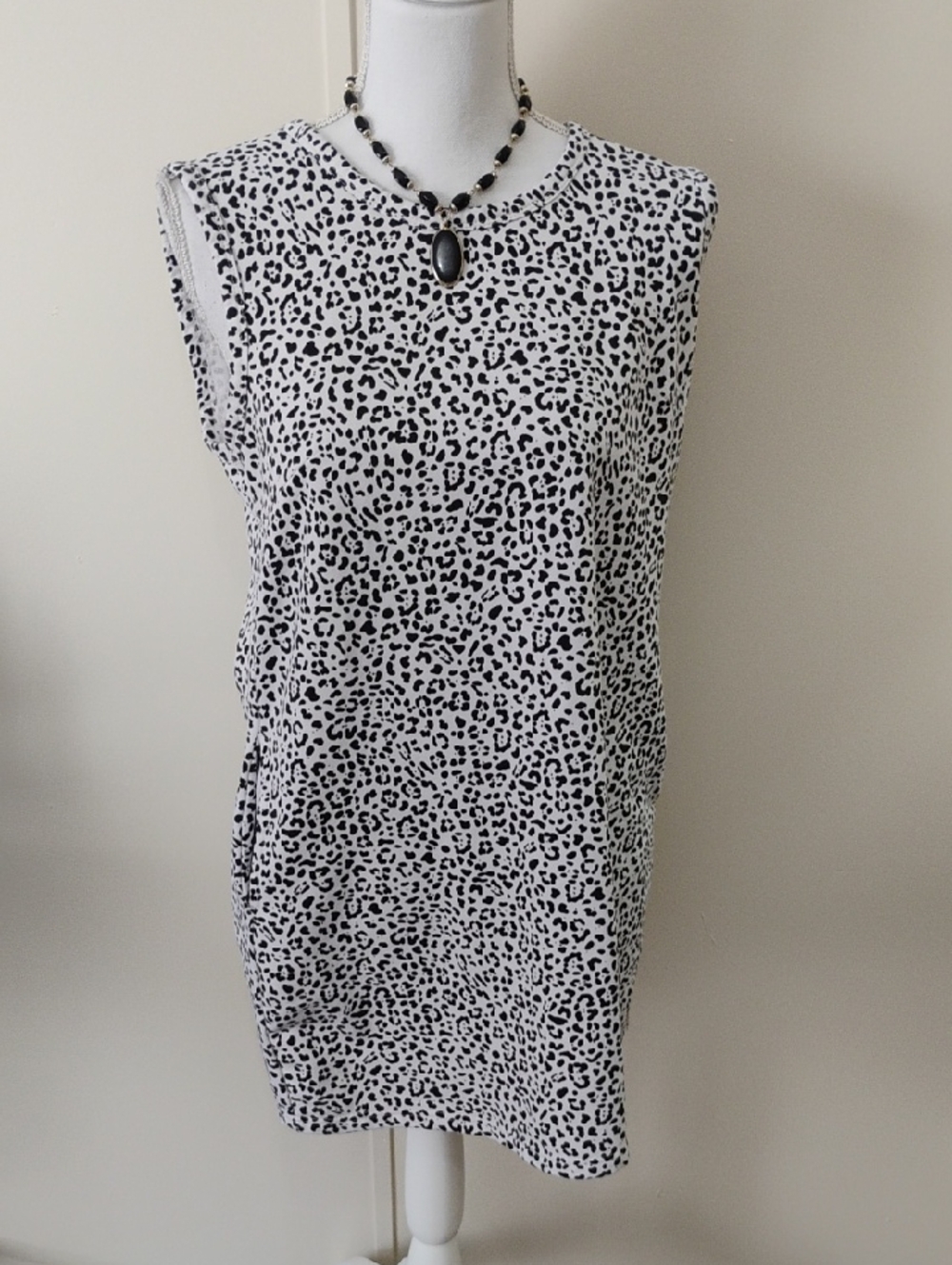 Serra Black and White Leopard Print Mini Dress